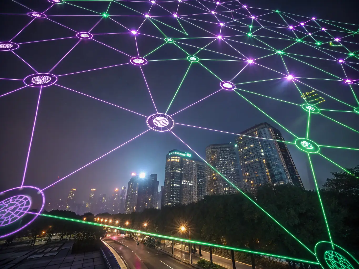 A digital graphic showing a scalable network of interconnected transport systems, highlighting the ability to expand and adapt to growing demands.