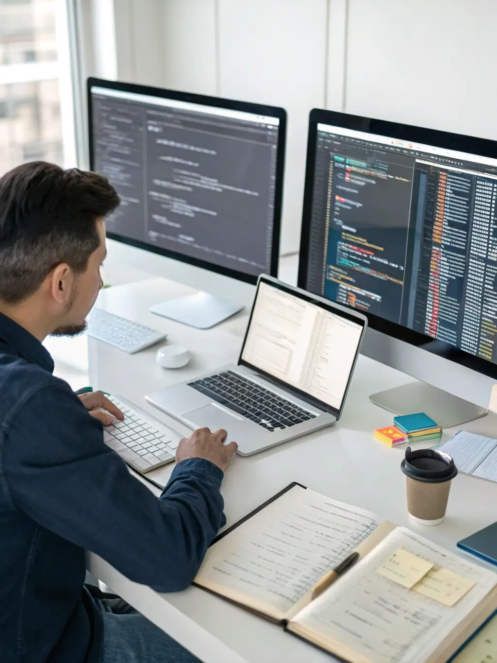 An image showing a team of database administrators monitoring and maintaining a database system, highlighting the ongoing maintenance and support provided by ART Media Solutions.