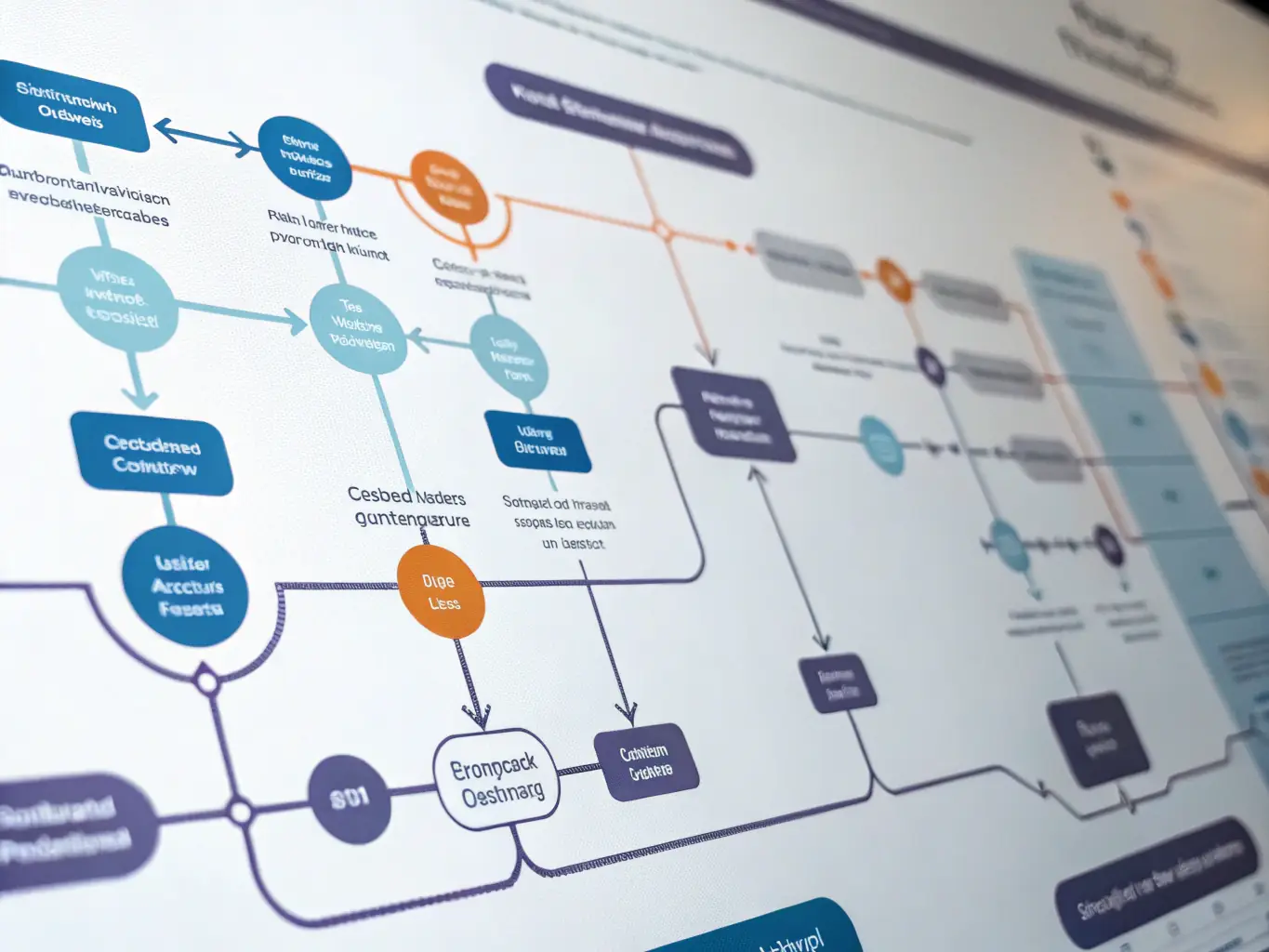 An automated workflow diagram illustrating how different marketing tasks and processes are connected and streamlined through an integrated operational system.
