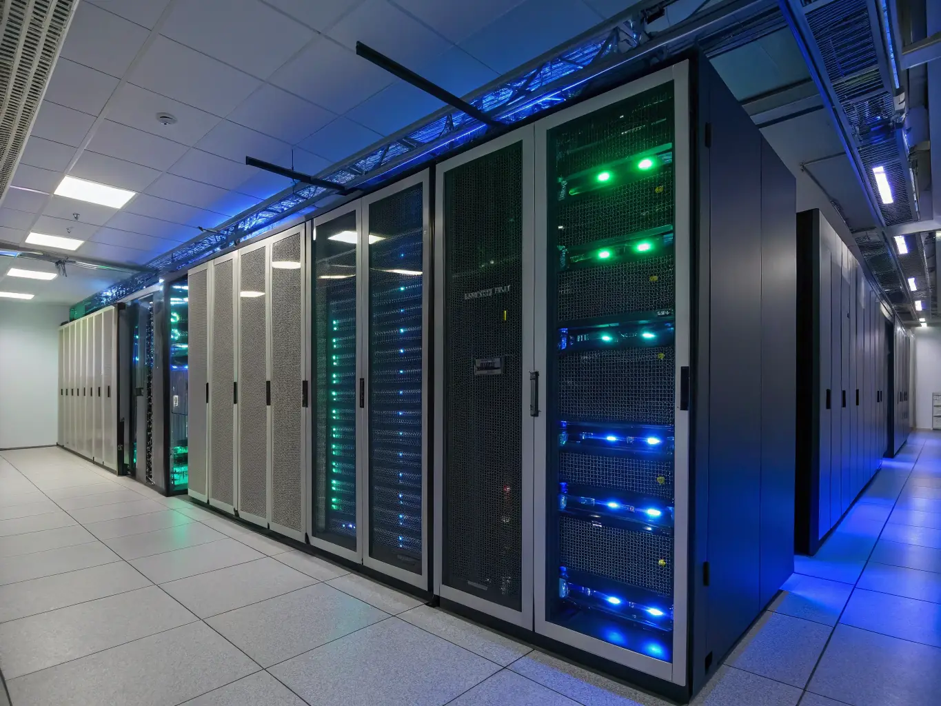 A secure server room with multiple layers of security protocols, representing enhanced data protection and compliance.