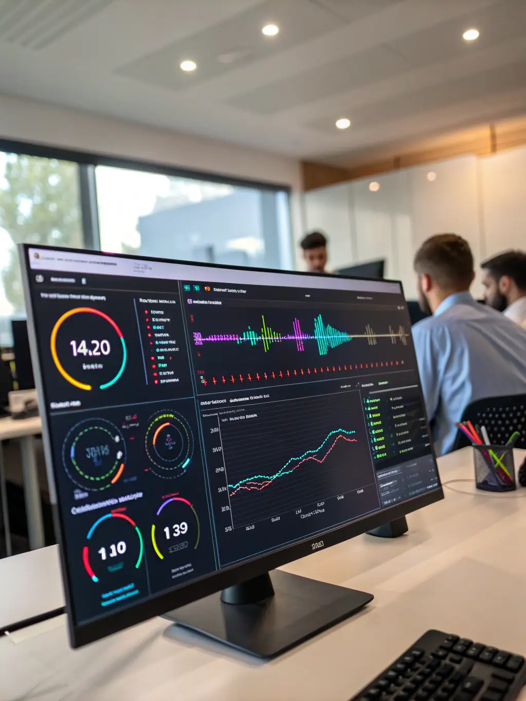 A visual representation of a dashboard displaying real-time performance metrics, highlighting the monitoring and reporting capabilities of ART Media Solutions' automation solutions.