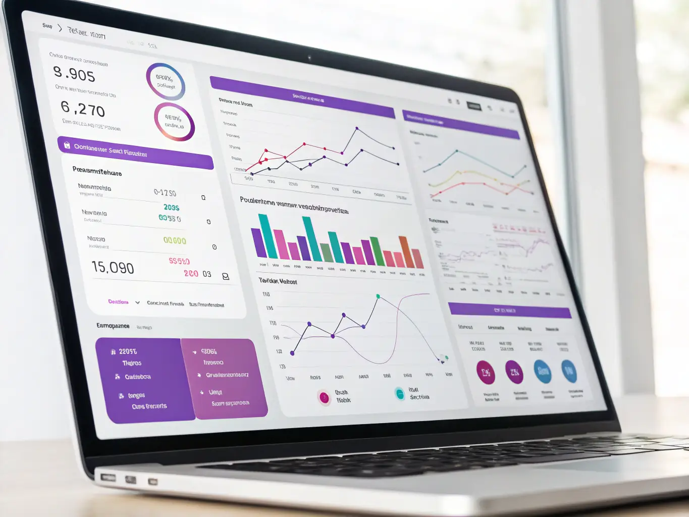 A visually appealing representation of data analytics, featuring charts, graphs, and interactive dashboards. The image conveys insights and trends extracted from large datasets, highlighting the power of data-driven decision-making.